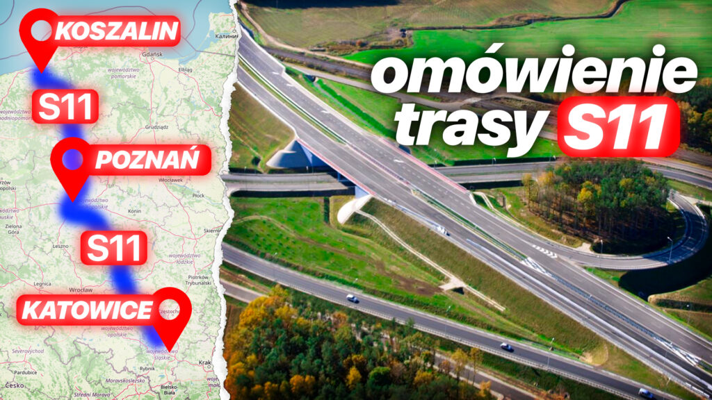 Projekt okładki filmu YouTube Autostrady Polska. Przejrzysta grafika informacyjna zwiększająca klikalność.