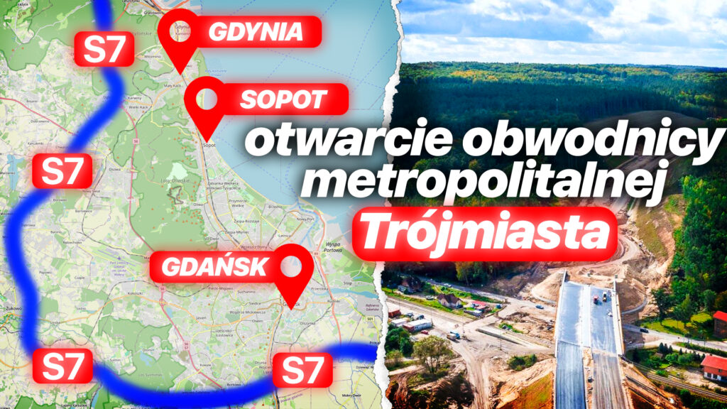 Edukacyjna miniatura YouTube Autostrady Polska - styl dokumentalny, mapa i infografika.